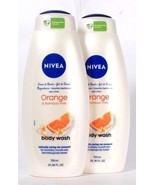 2 Bottles Nivea 25.36 Oz Orange &amp; Bamboo Milk Touchably Smooth Skin Body... - £23.81 GBP