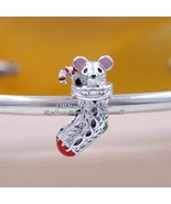 2022 Winter Release 925 Sterling Silver Christmas Festive Mouse &amp; Stocki... - $25.70 CAD