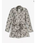 Victoria’s Secret Pink Short Cozy Fleece Plush Wrap Robe  XS/S Gray Pink... - £24.96 GBP