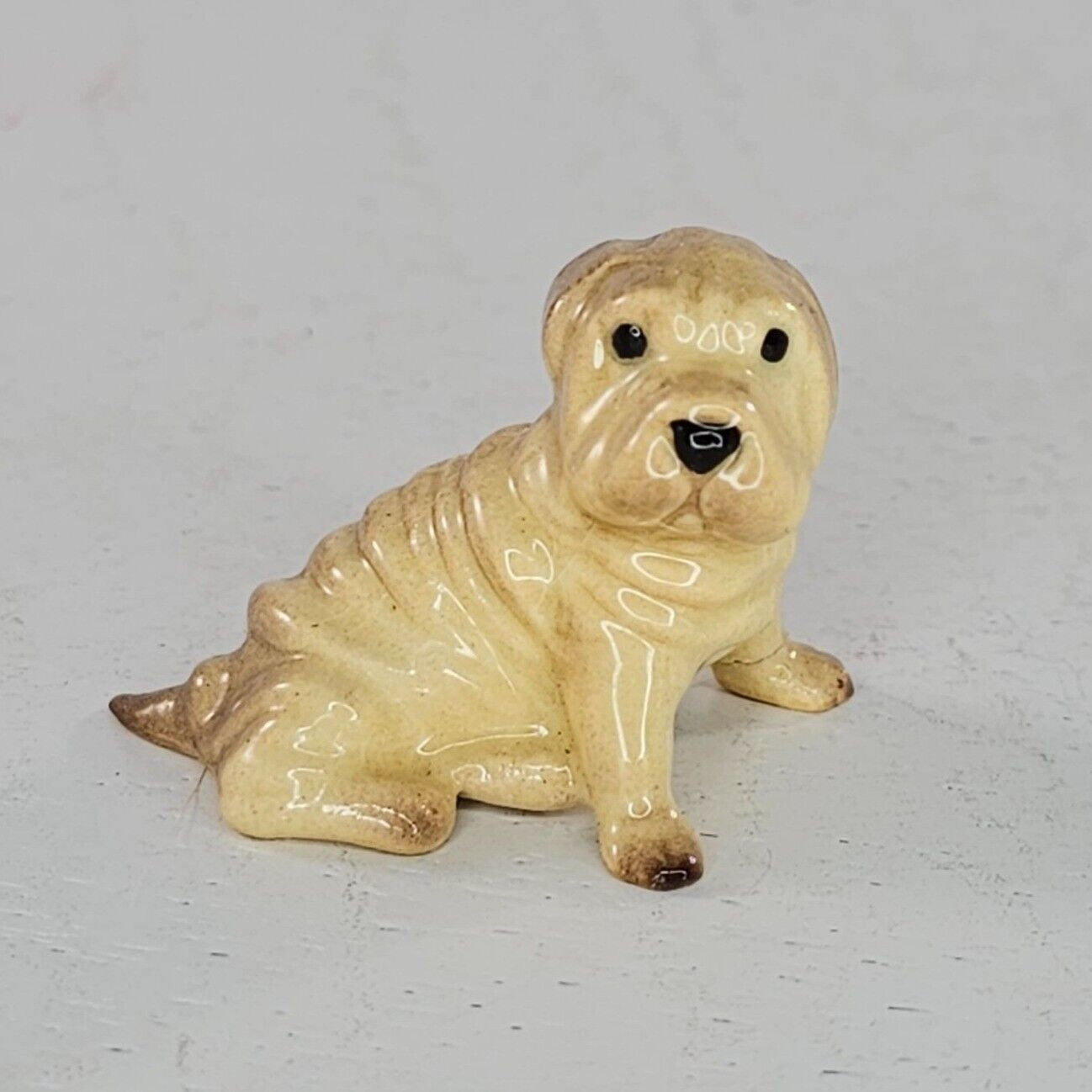 Primary image for Hagen Renaker Sharpei Puppy Dog Sitting Miniature Figurine *Repaired*