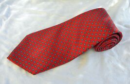 Lauren Ralph Lauren 100% Silk Necktie Red w/Blue Print Men 56" - $19.67