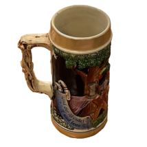 Beer Stein Vintage German Pictorial Colorful Mug Ceramic - £14.26 GBP