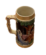 Beer Stein Vintage German Pictorial Colorful Mug Ceramic - £14.15 GBP