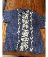 Tommy Bahama Men&#39;s 100% Silk Floral Tropical Hawaii Shirt Navy Print - $15.81