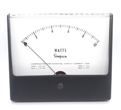 Simpson Panel Meter Model 1379 Wattmeter 0-10 Watts 300 Volts Compensated - $299.99