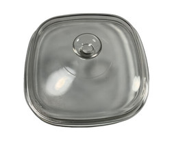 VintagePyrex Corning Ware A-12-C Clear Glass Square 9-3/4&quot; Dome Lid Replacement - £19.92 GBP