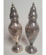 Salt &amp; Pepper Shakers Silver Tone No. 803 Made in USA - $12.00