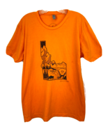 Mens Medium Tshirt Idaho Perrine Man Snake River Canyon Idaho Orange - $7.87