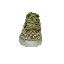 Mens Fancy Shoes By FIESSO AURELIO GARCIA, Spikes Rhine stones 2413 Gold image 3