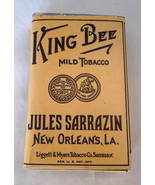 Vintage King Bee tobacco package Jules Sasrrazin New Orleans smoking col... - £38.45 GBP