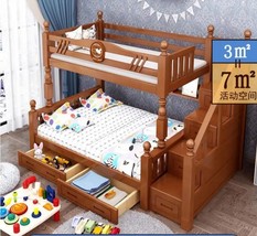 Fluctuation bed bunk bed multi-functional combination of completely real wood ch - £2,826.12 GBP+