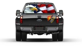 American Flag Wavy Eagle Patriotic Rear Window Perforated Graphic Decal ... - £40.40 GBP