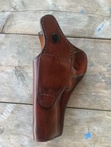 Fits Smith&Wesson Mod. 686 4”BBL Handmade Leather Belt Holster With Thumb Break image 2