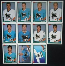 1991-92 Topps San Jose Sharks Team Set of 11 Hockey Cards - £4.72 GBP