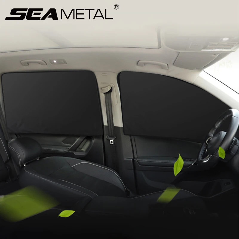 SEAMETAL 2Pcs Car Side Window Curtain Magnet Privacy Front/Rear Window Sun Shade - £11.23 GBP+