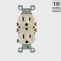 LEVITON LIGHT ALMOND Tamper Resistant WALL OUTLET 15A 125V 10 PACK 05320... - £27.45 GBP