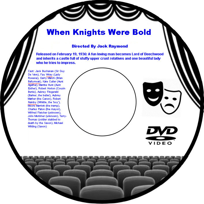 When Knights Were Bold 1936 DVD Film Comedy Jack Raymond Jack Buchanan Fay Wra