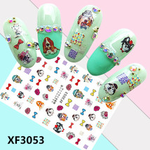 Nail Art 3D Decal Stickers pretty dog in hat bow flower XF3053 - £2.55 GBP