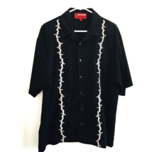 JNCO JEANS Y2K Men&#39;s XL Barbed Wire Embroidered Black Polyester Button u... - £141.97 GBP