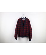 Vintage 70s Pendleton Mens Size XL Virgin Wool Knit Cardigan Sweater Plaid USA - $148.45