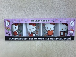 NIB Sanrio Hello Kitty Halloween Glassware Set Of Four, Shot Glass 1.5 oz - £12.31 GBP