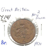 Great Britain 2 Pence, 1971, Bronze, KM141, Queen Elezabeth - £0.78 GBP