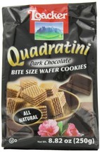 Loacker Quadratini, Bite Size Wafer Cookies, Dark Chocolate, 8.82-Ounce (Pack of - $30.88