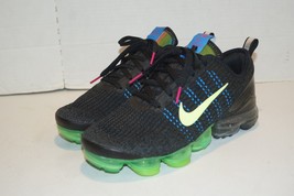 Nike Air VaporMax Flyknit 3 Boys Size 7Y Black Athletic Shoe Sneakers DD... - $49.49