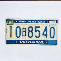 1990 United States Indiana Back Home Again Passenger License Plate 10B8540 - $263.65 MXN