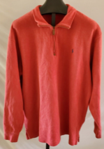 Polo Ralph Lauren Red Pullover 1/4 Zip Sweater Mens Size XLT Cotton - $23.75