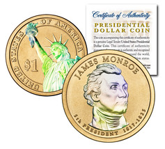 HOLOGRAM 2-sided 2008 JAMES MONROE Presidential $1 Dollar U.S. President... - $12.95