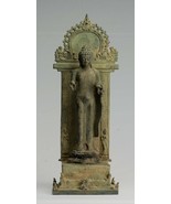 Antigüedad Indonesio Estilo Standing Bronce Javanés Enseñanza Buda - 36c... - $1,671.28
