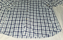 Banana Republic Dress Shirt Size Large Mens dark Blue Plaid check standard fit L - £10.02 GBP