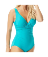 Athena Sz 12 One Piece Turquoise Tummy Control Swimsuit Shoulder Strap - €33,53 EUR