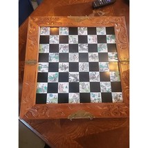 Vintage Chinese Chess Board With Storage Chinese Theme Wooden 19x18 NO P... - $29.99