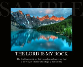 THE LORD IS MY ROCK Bible Verse Inspirational Picture (8X10) New Art Pri... - £3.94 GBP