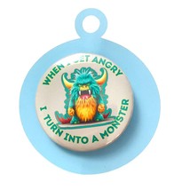 When I Get Angry I Turn Into a Monster Pinback  Badge Button - £3.82 GBP