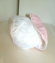 Vintage 1950 s White/Pink Eyelet Bonnet for Large Baby Doll - £19.97 GBP