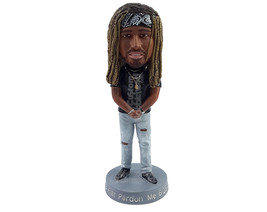 Custom Bobblehead reggae looking dude wearing t-shirt, nacklace and ripped jeans - £70.38 GBP