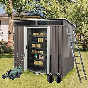 6Ft X 5Ft Outdoor Metal Storage Shed, Outdoor Storage Shed With Lockable... - $793.99