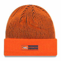 NEW ERA Denver Broncos Tech Knit Lined Cuffed Beanie Hat ORANGE Crush 11288979 - £12.81 GBP