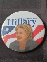 Hillary Clinton For President 2008 Democrat Political Pinback Button  - £6.03 GBP