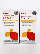 GNC Multivitamin Focus 120ct Lot of 2 BB09/24 100mgg Caffeine - £17.33 GBP
