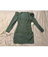 Milk &amp; Honey Green Long Sleeve Button Front Mini Dress Faux Pockets Size S - €21,04 EUR