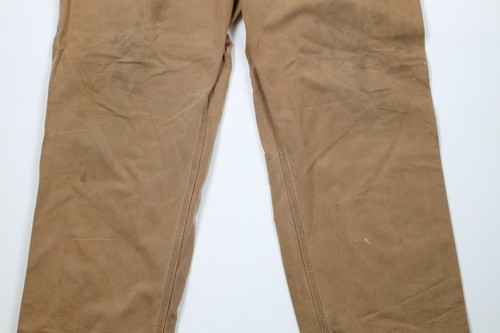 Vtg Carhartt Mens 42x32 Distressed Relaxed Fit Canvas Wide Leg Dungaree Pants Item image 3