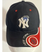 New York Yankees Cap Hat Hook &amp; Loop Strapback Blue NY Wearing Top Hat R... - £13.20 GBP
