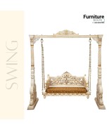Furniture BoutiQ Hand-carved Solid Wood Swing | Indian Wooden Jhula - £5,576.55 GBP