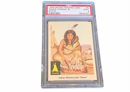 1959 Indian Trading Card PSA 9 Woodland Plains Native #5 woman stove wolf fire - £118.70 GBP