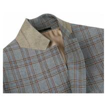 Mens Suit RENOIR English Plaid Window Pane Stretch Slim Comfort 293-7 Gray Brown image 4