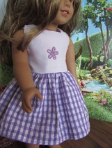 homemade 18&quot; american girl/madame alexander PURPLE FLOWER dress doll clo... - $14.58